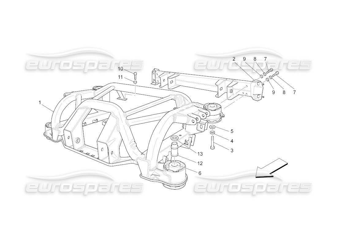 Maserati QTP. (2010) 4.2 auto rear chassis Part Diagram