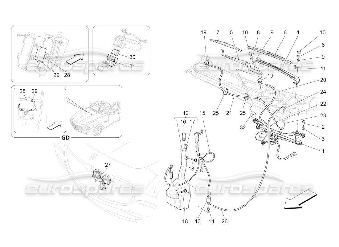 Maserati QTP. (2010) 4.2 auto external vehicle devices Part Diagram