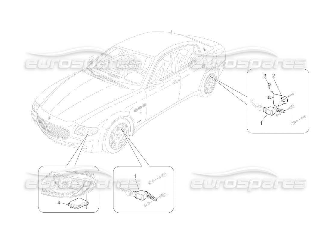 Maserati QTP. (2010) 4.2 auto lighting system control Part Diagram