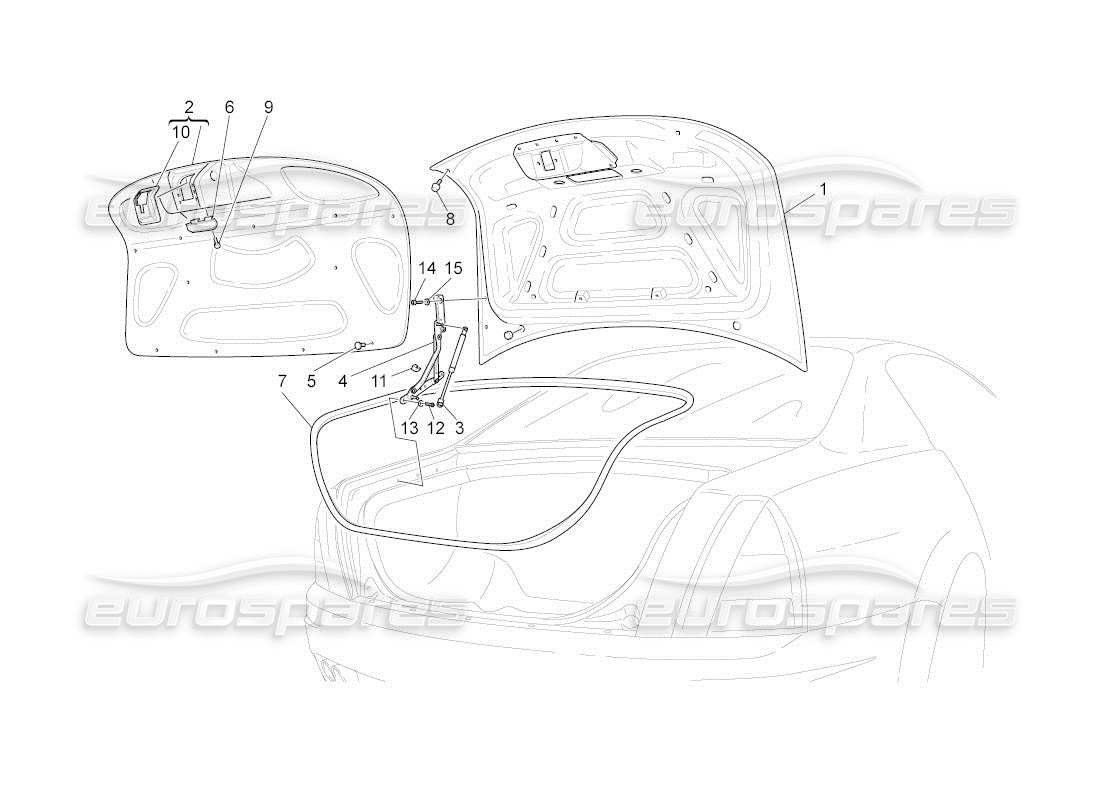 Maserati QTP. (2010) 4.2 auto REAR LID Part Diagram