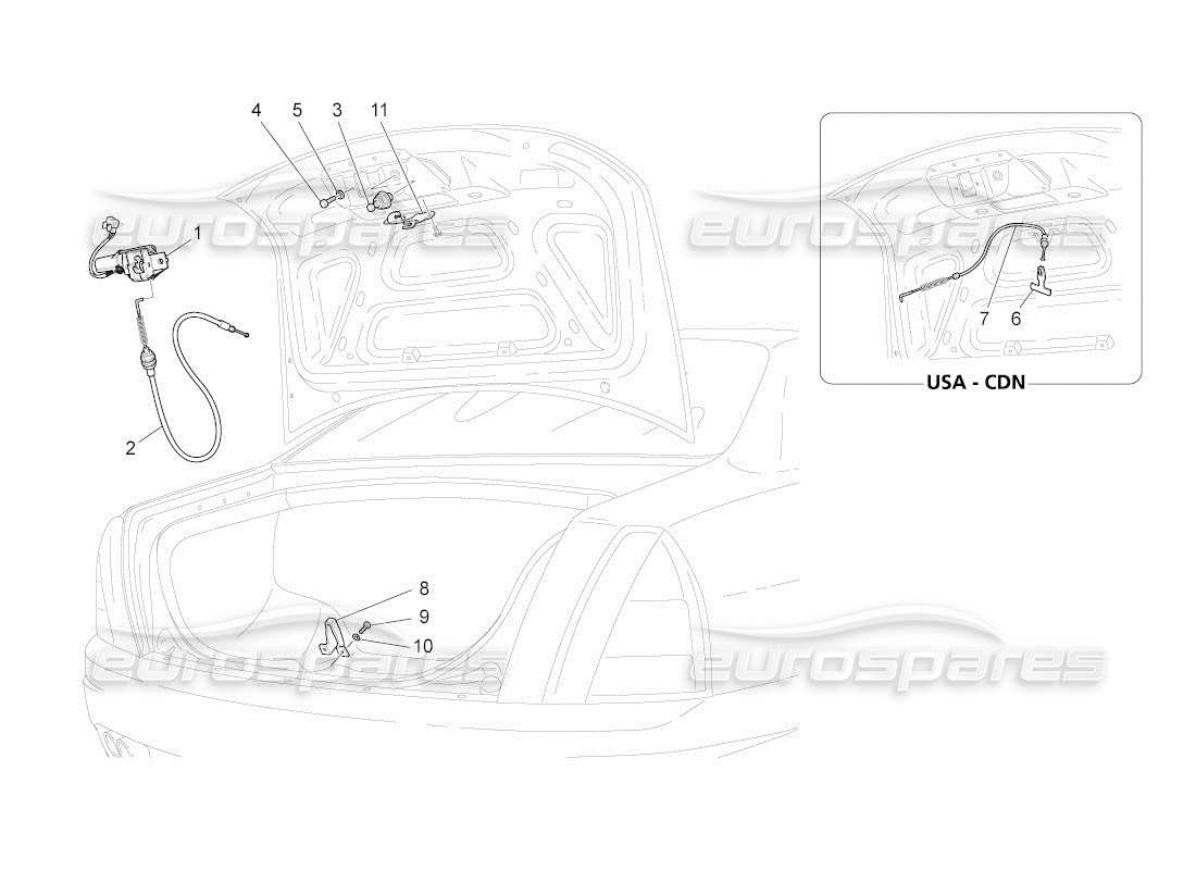 Maserati QTP. (2010) 4.2 auto rear lid opening control Part Diagram