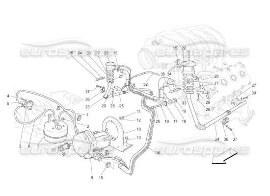 a part diagram from the Maserati QTP. (2010) 4.2 auto parts catalogue