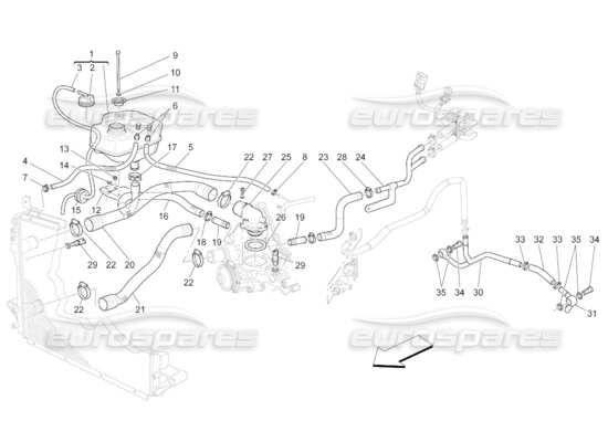 a part diagram from the Maserati Quattroporte M139 (2005-2013) parts catalogue