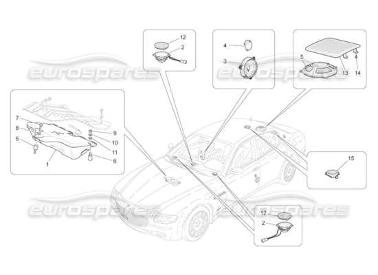 a part diagram from the Maserati Quattroporte M139 (2005-2013) parts catalogue