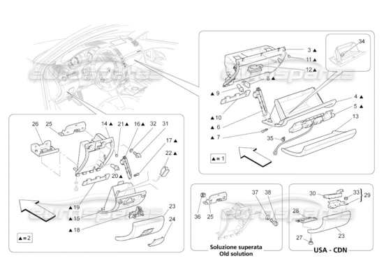 a part diagram from the Maserati Quattroporte M139 (2005-2013) parts catalogue