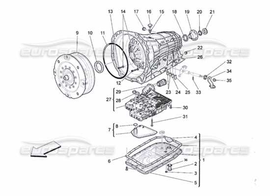 a part diagram from the Maserati QTP. (2010) 4.7 auto parts catalogue
