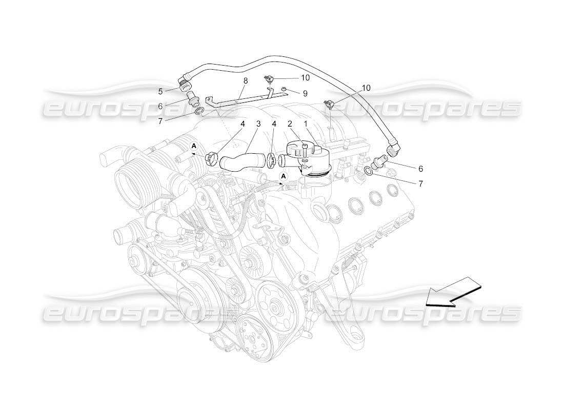 Maserati QTP. (2011) 4.2 auto oil vapour recirculation system Parts Diagram