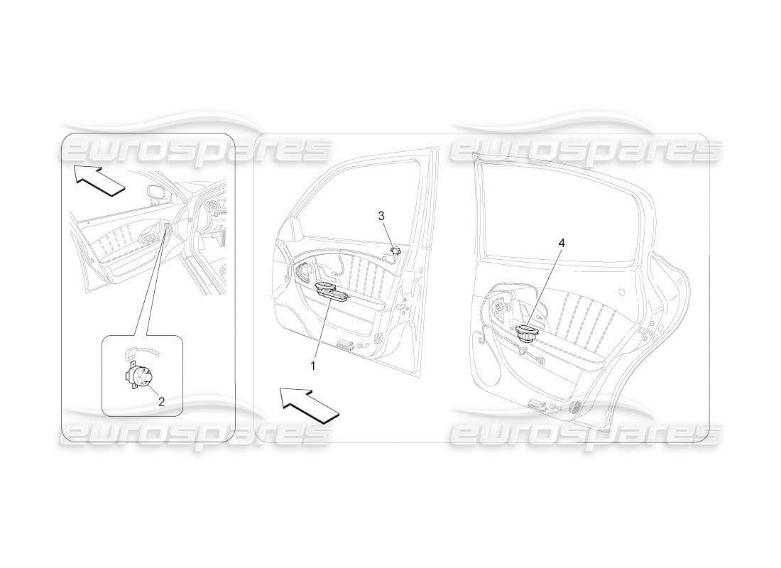 Maserati QTP. (2011) 4.2 auto door devices Part Diagram