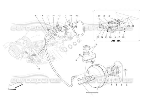 a part diagram from the Maserati Quattroporte M139 (2005-2013) parts catalogue