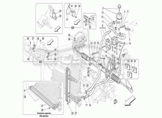 a part diagram from the Maserati Quattroporte M139 (2005-2013) parts catalogue