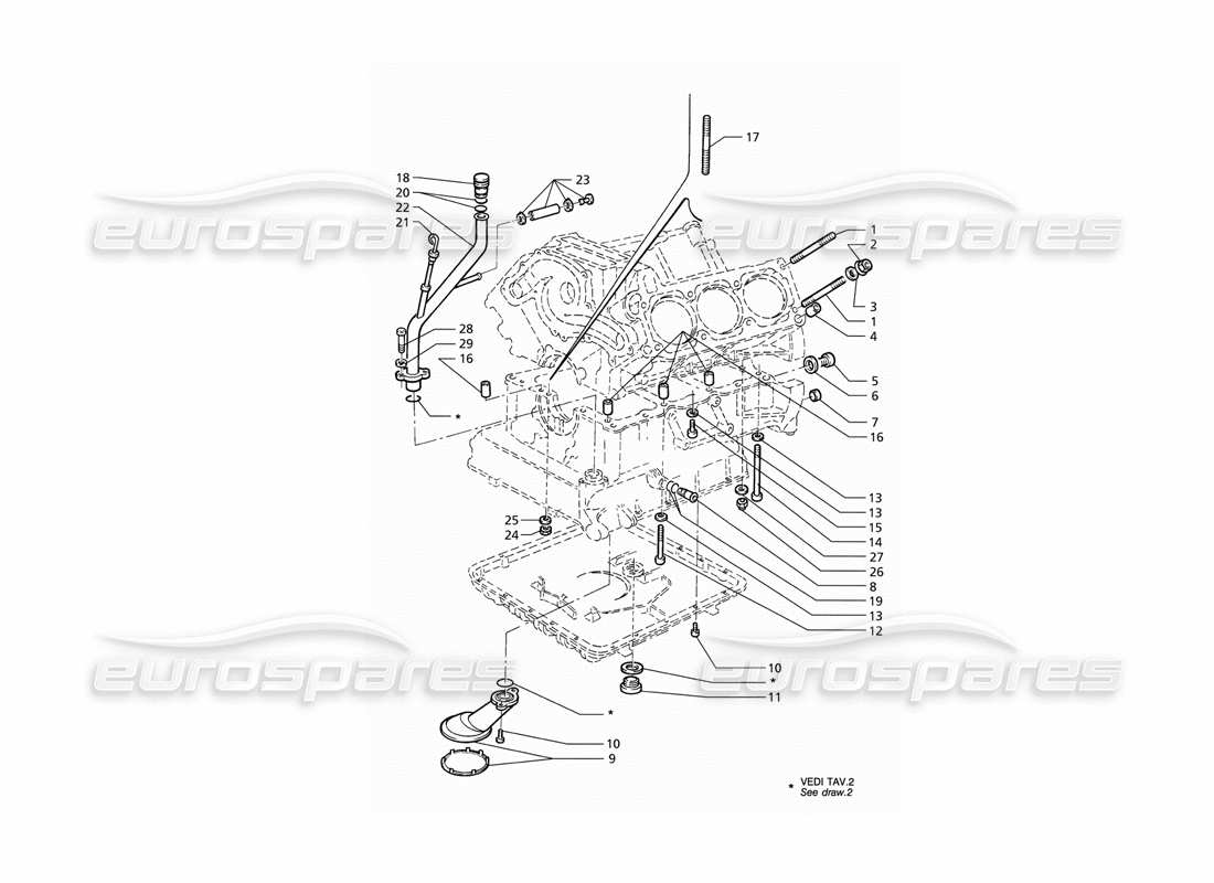 Maserati QTP V6 (1996) fastenings and block accessories Parts Diagram