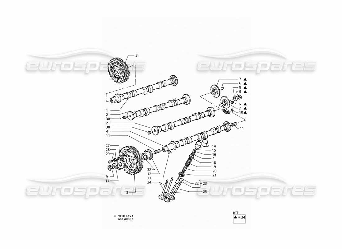 Maserati QTP V6 (1996) timing Parts Diagram