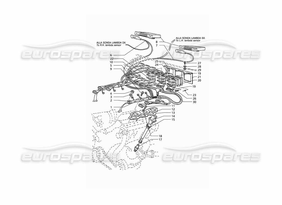 Maserati QTP V6 (1996) Ignition System (RHD) Parts Diagram