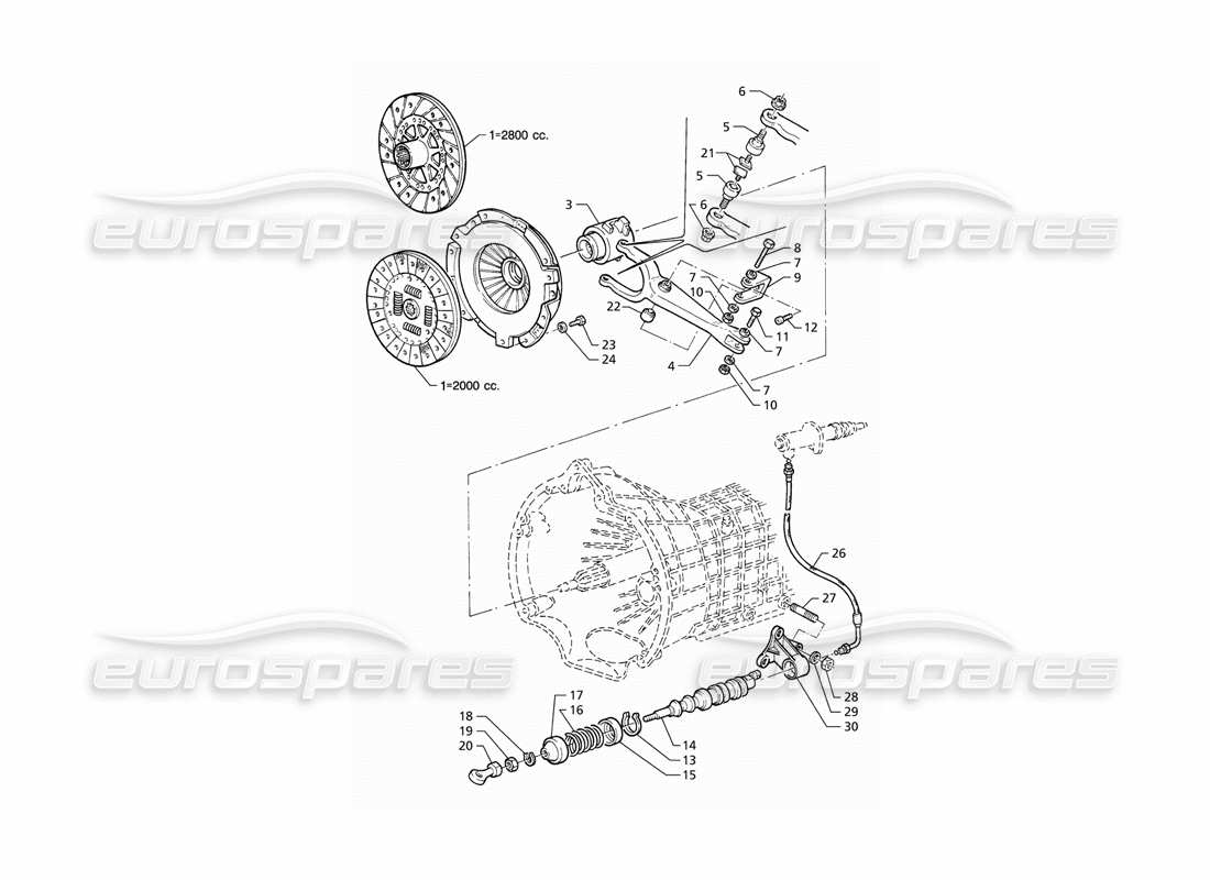 Maserati QTP V6 (1996) clutch Parts Diagram