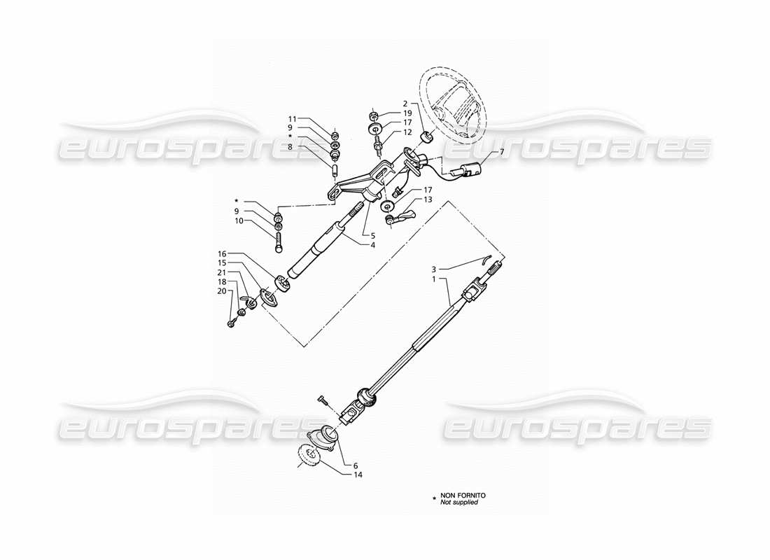 Maserati QTP V6 (1996) Steering Column Parts Diagram