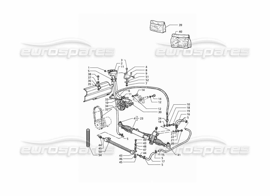 Maserati QTP V6 (1996) Power Steering System (LHD) Parts Diagram