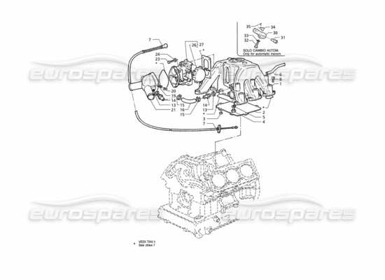 a part diagram from the Maserati Quattroporte (1996-2001) parts catalogue