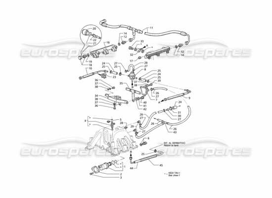 a part diagram from the Maserati Quattroporte (1996-2001) parts catalogue