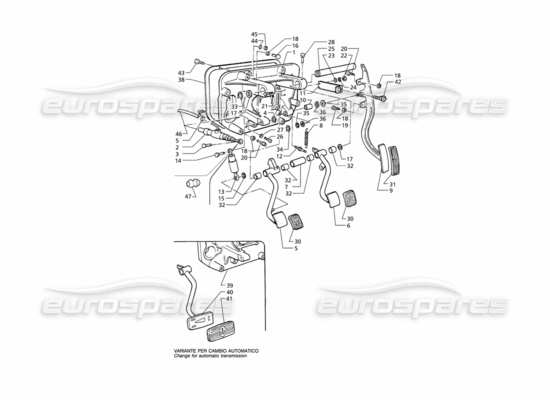 a part diagram from the Maserati Quattroporte (1996-2001) parts catalogue