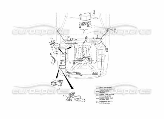 a part diagram from the Maserati Quattroporte (1996-2001) parts catalogue