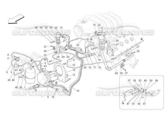 a part diagram from the Maserati Quattroporte M139 (2005-2013) parts catalogue