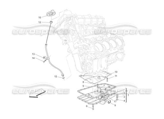 a part diagram from the Maserati QTP. (2011) 4.7 auto parts catalogue