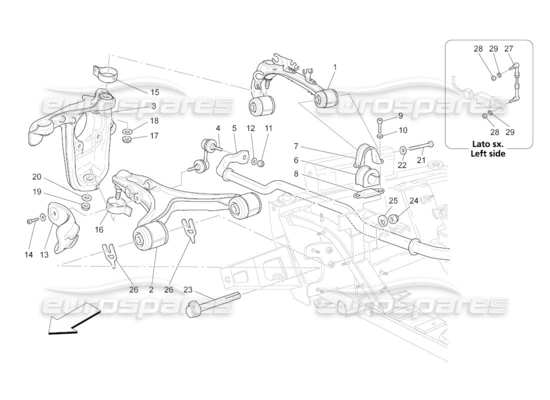 a part diagram from the Maserati Quattroporte M139 (2005-2013) parts catalogue