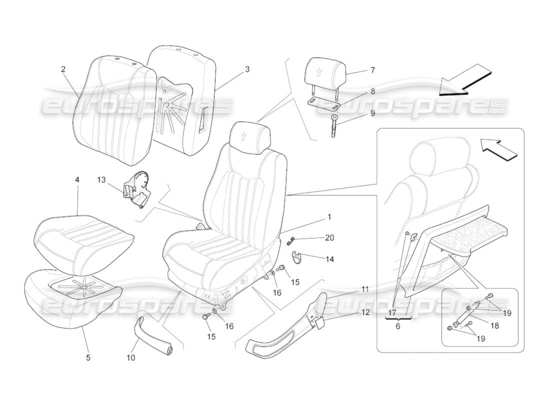 a part diagram from the Maserati Quattroporte M139 (2005-2013) parts catalogue