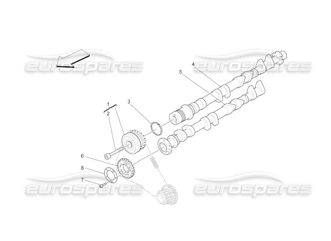 Maserati GranCabrio (2010) 4.7 rh cylinder head camshafts Parts Diagram