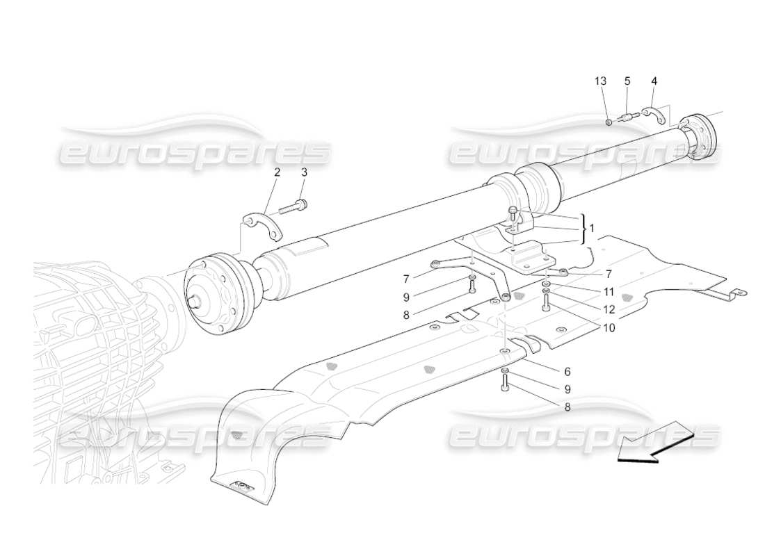 Maserati GranCabrio (2010) 4.7 Transmission Pipe Parts Diagram