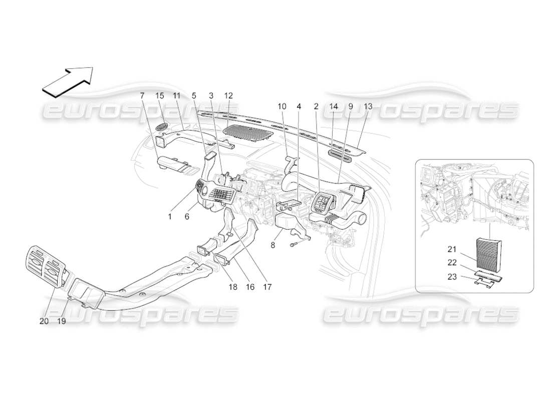Maserati GranCabrio (2010) 4.7 A c Unit: Diffusion Parts Diagram