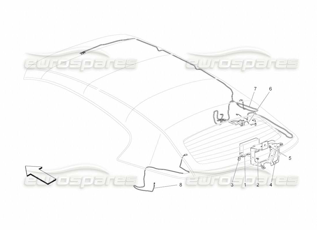 Maserati GranCabrio (2010) 4.7 ELECTRICAL CAPOTE: ELECTRONIC CONTROL Parts Diagram