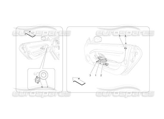 a part diagram from the Maserati GranCabrio (2010) 4.7 parts catalogue