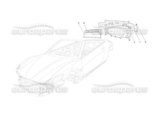 a part diagram from the Maserati GranCabrio (2010) 4.7 parts catalogue