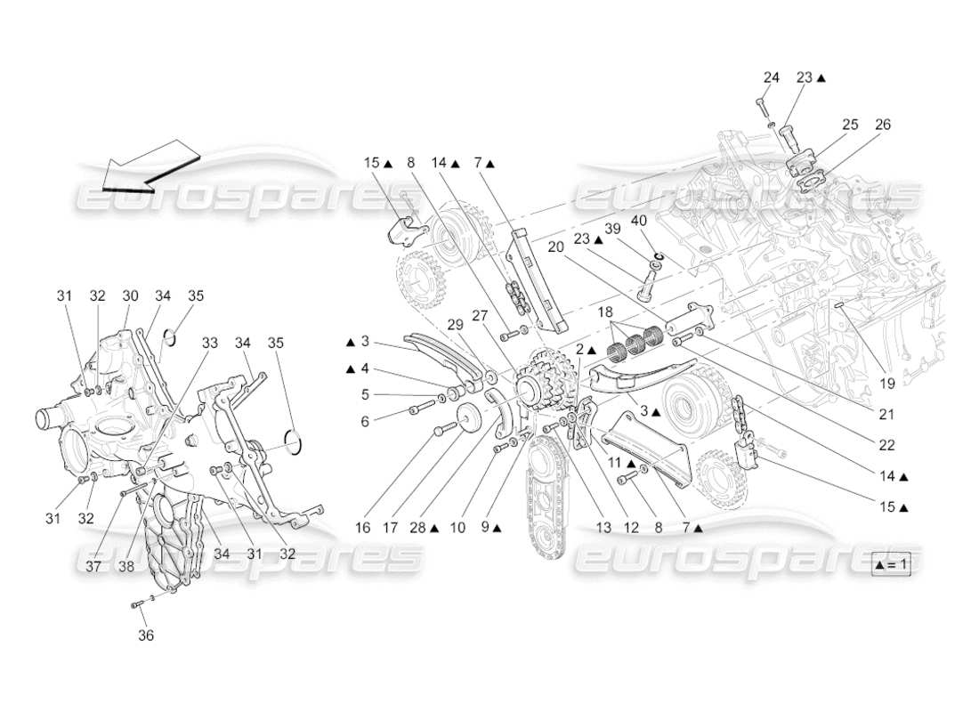 Maserati GranCabrio (2011) 4.7 timing Parts Diagram