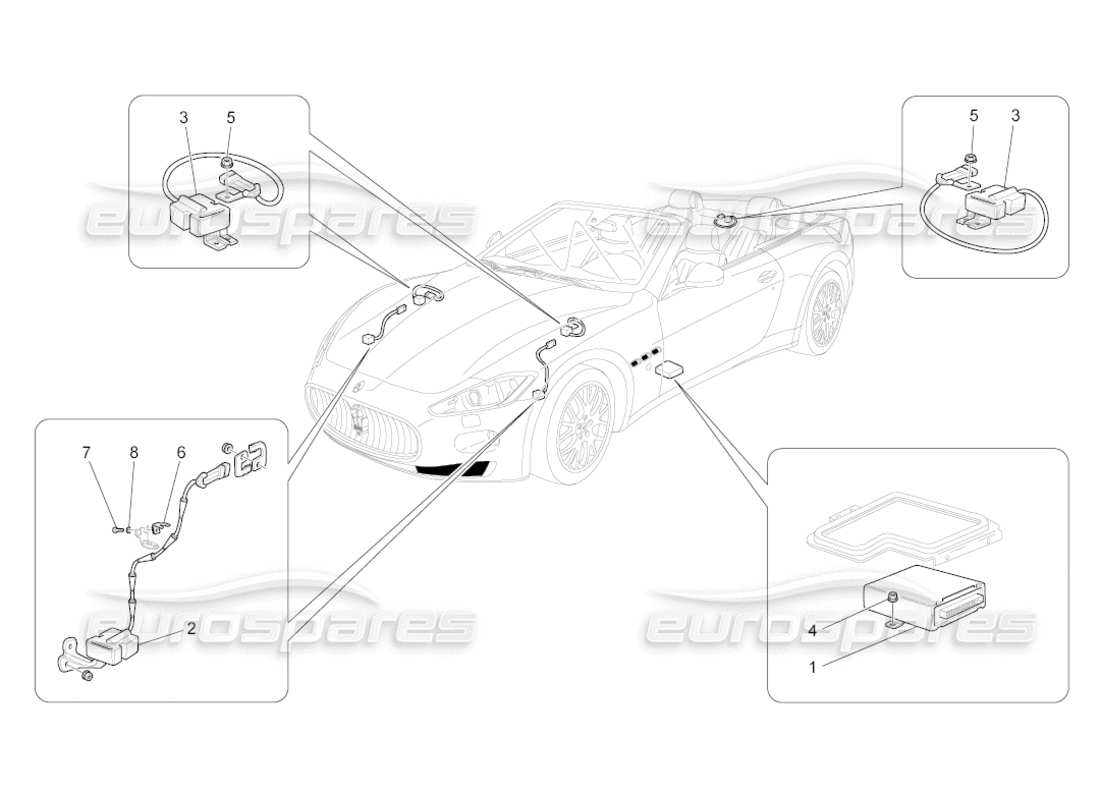 Maserati GranCabrio (2011) 4.7 Electronic Control (suspension) Parts Diagram