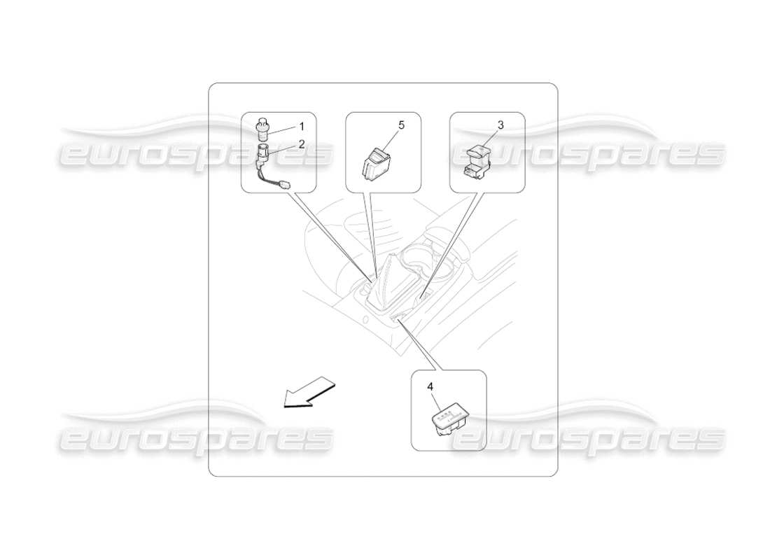 Maserati GranCabrio (2011) 4.7 centre console devices Parts Diagram