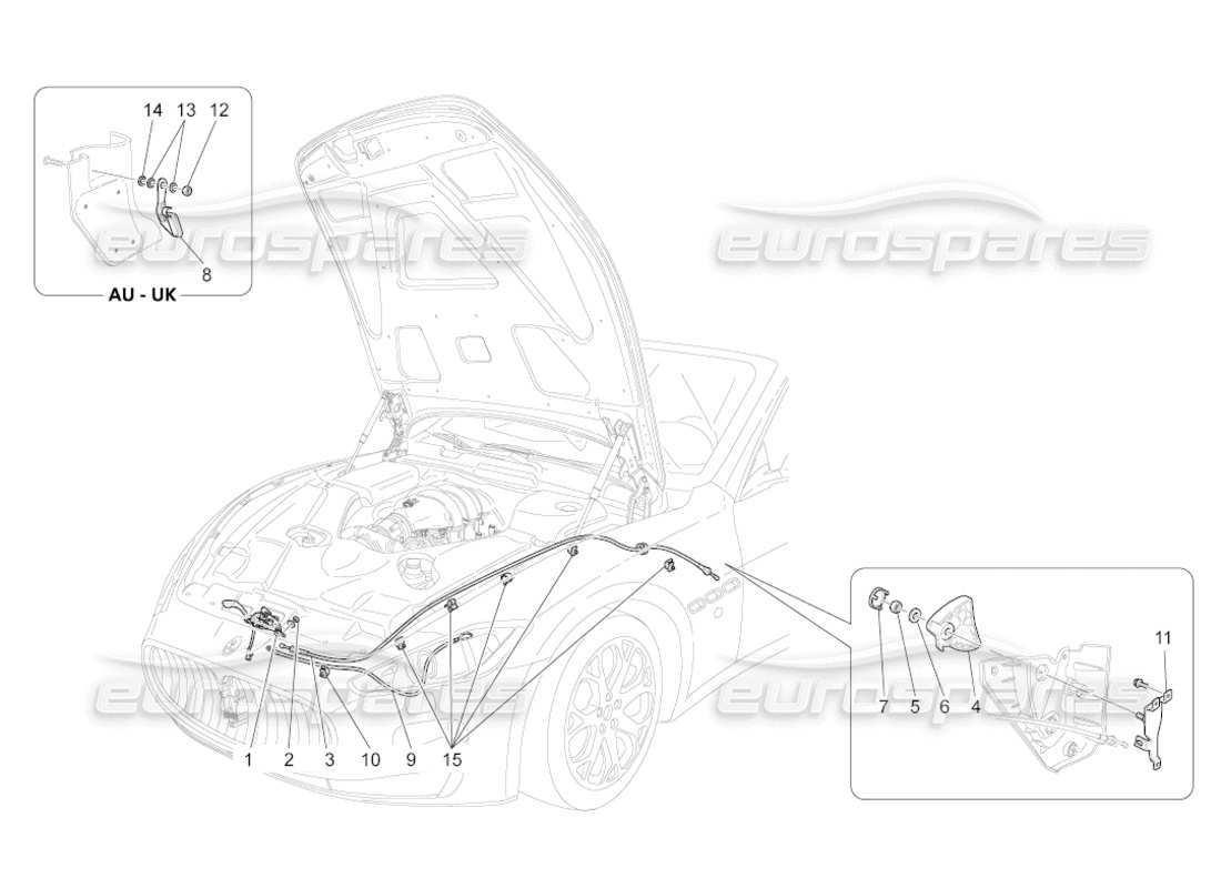 Maserati GranCabrio (2011) 4.7 FRONT LID OPENING BUTTON Parts Diagram