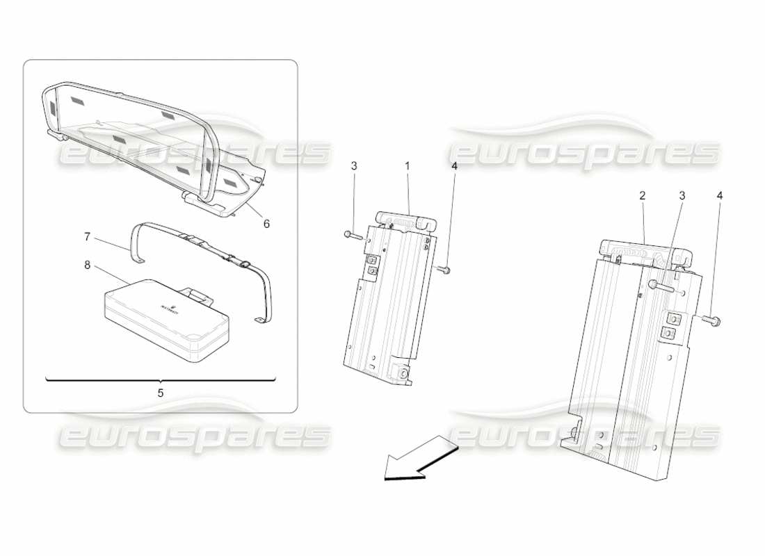 Maserati GranCabrio (2011) 4.7 ELECTRICAL CAPOTE: ROLL BAR AND ACCESSORIES Parts Diagram