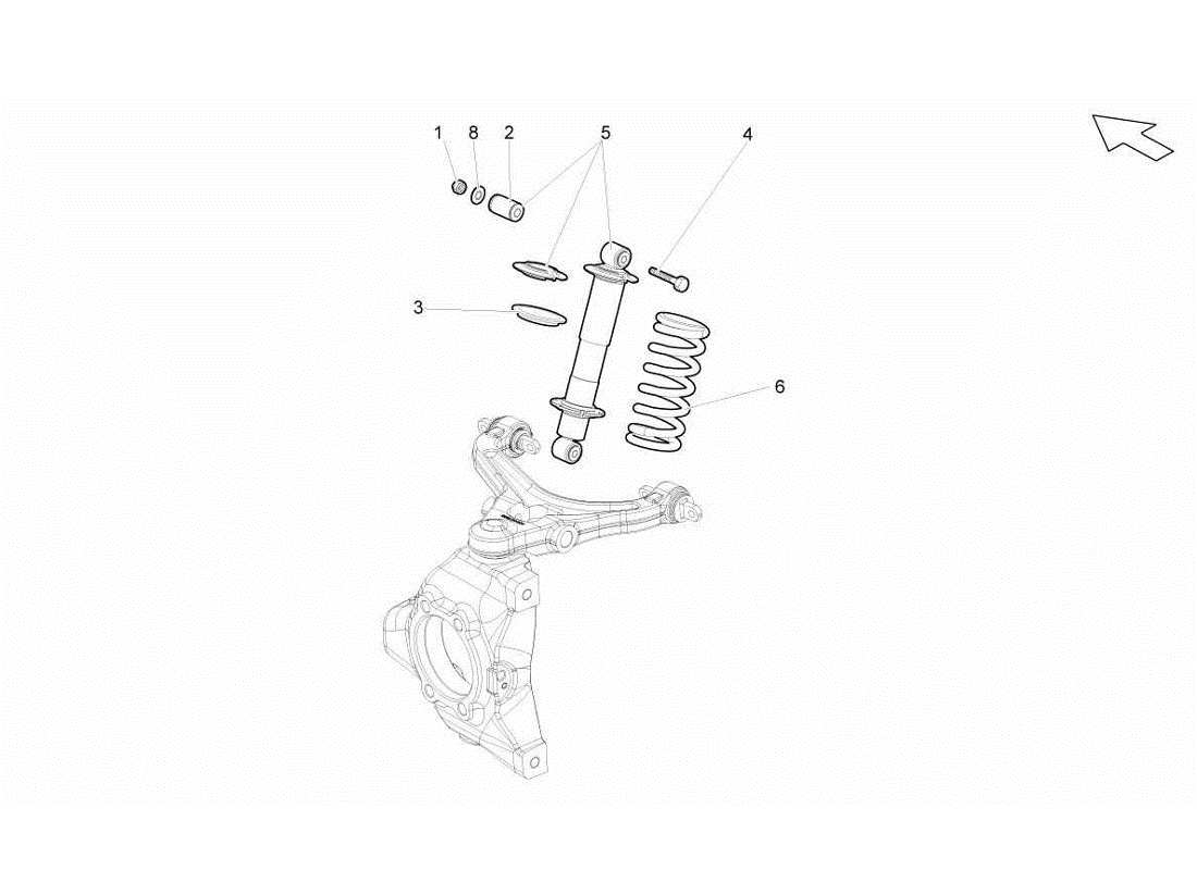 Lamborghini Gallardo LP560-4s update Front Suspension Part Diagram