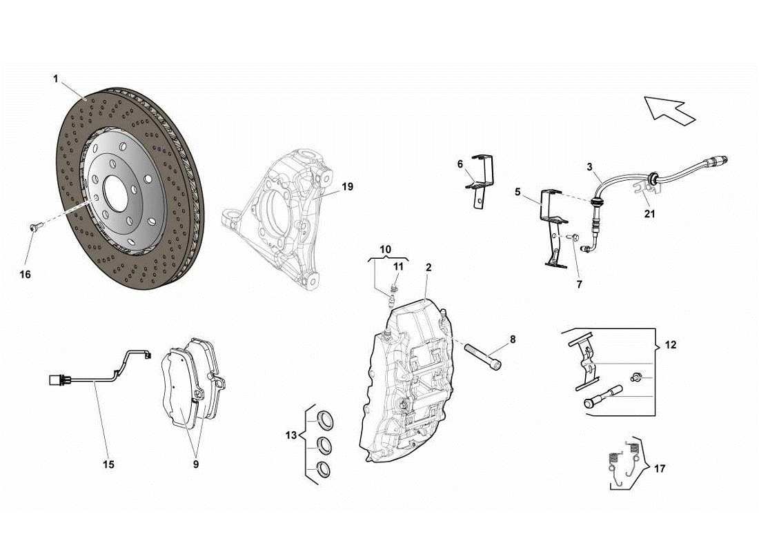 Lamborghini Gallardo LP560-4s update Front Brakes Discs Ccb Parts Diagram