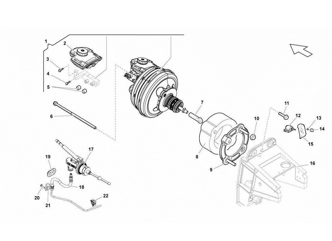 Lamborghini Gallardo LP560-4s update Power Brake Parts Diagram