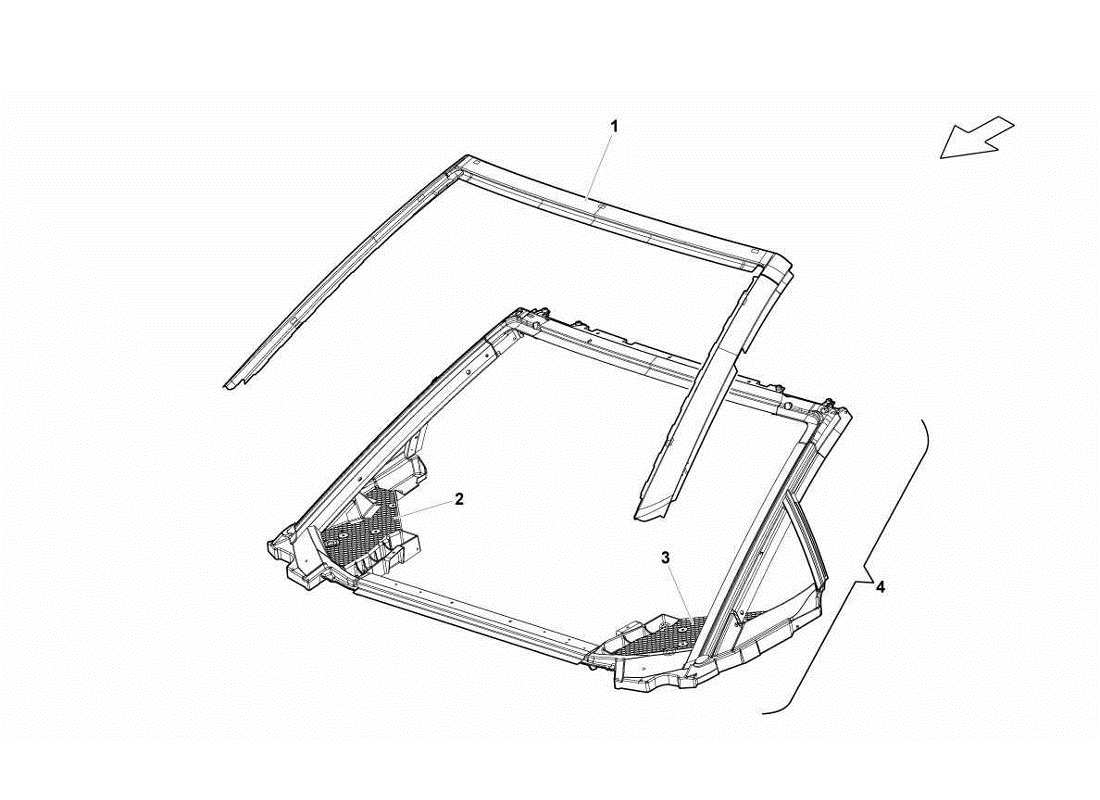 Lamborghini Gallardo LP560-4s update ROOF PANEL Part Diagram