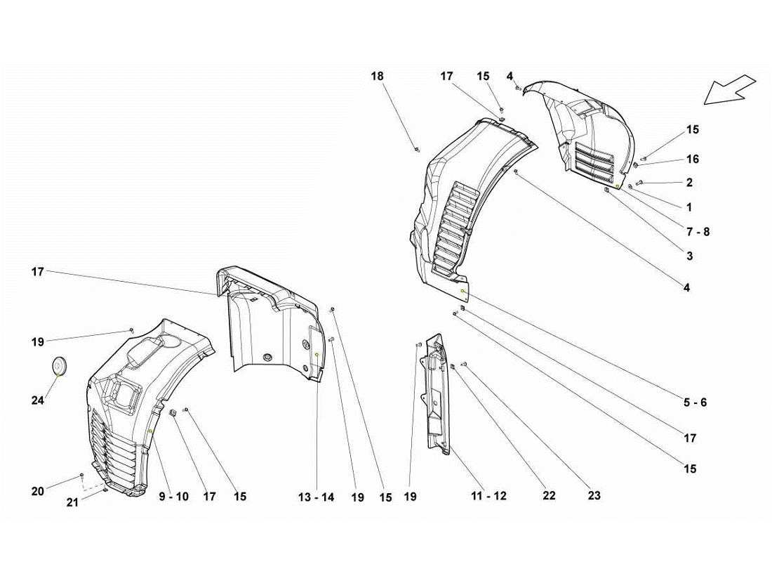 Lamborghini Gallardo LP560-4s update WHEELHOUSE Part Diagram