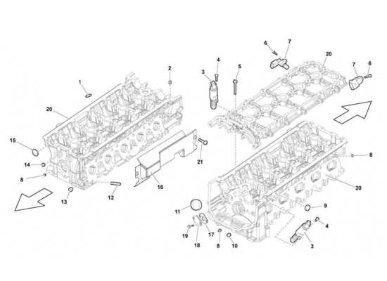 a part diagram from the Lamborghini Gallardo LP560-4s update parts catalogue