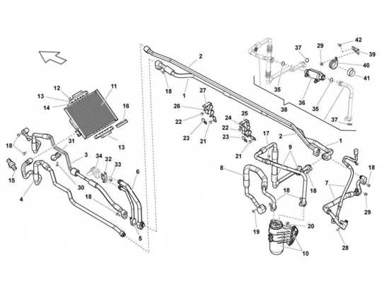 a part diagram from the Lamborghini Gallardo LP560-4s update parts catalogue