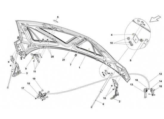 a part diagram from the Lamborghini Gallardo parts catalogue