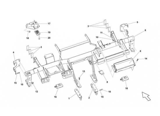 a part diagram from the Lamborghini Gallardo LP560-4s update parts catalogue