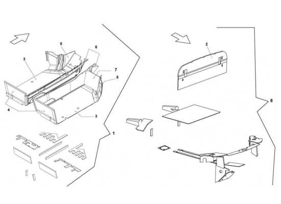 a part diagram from the Lamborghini Gallardo LP560-4s update parts catalogue