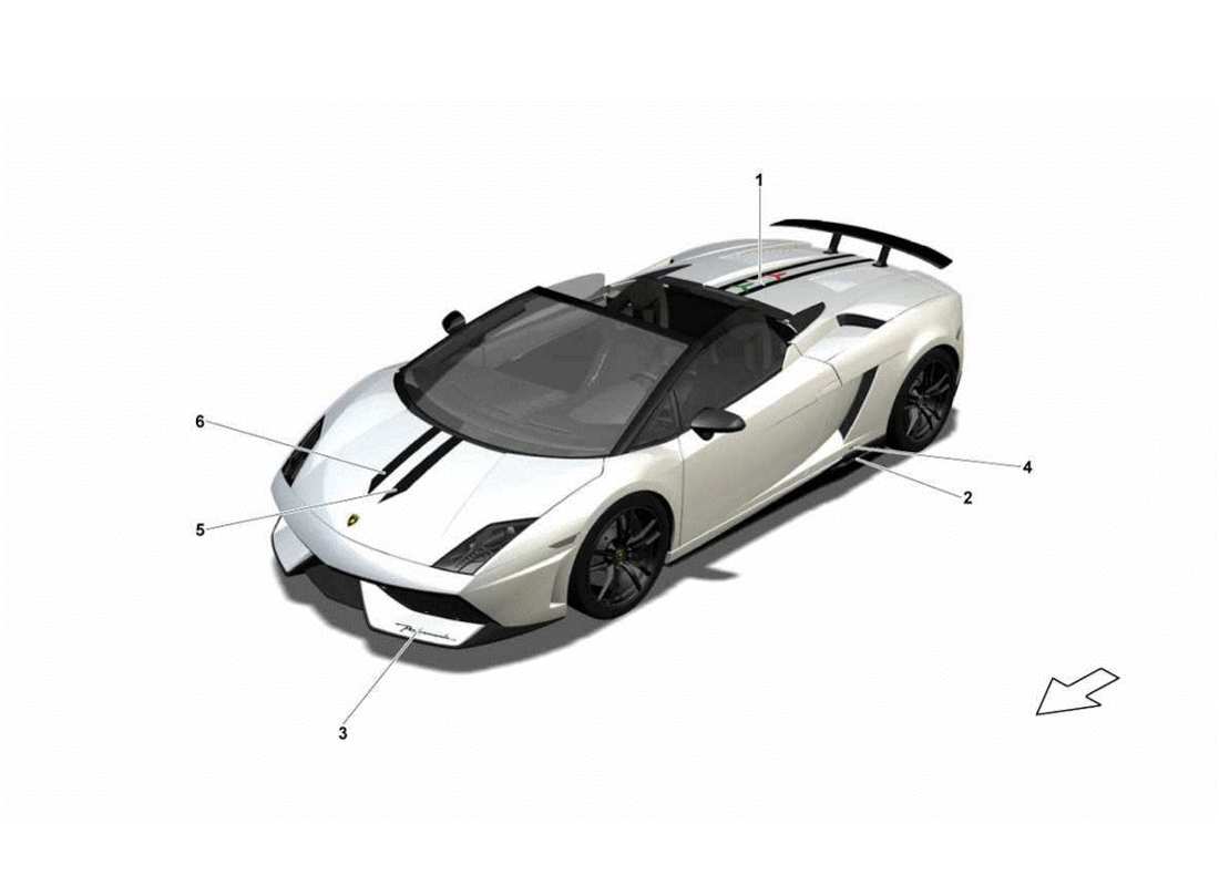 Lamborghini Gallardo LP570-4s Perform decorative adhesives Parts Diagram